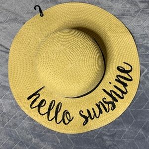 Hello Sunshine Straw Hat Sun Hat Beach Hat